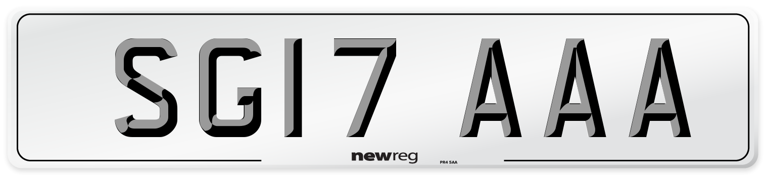 SG17 AAA Number Plate from New Reg